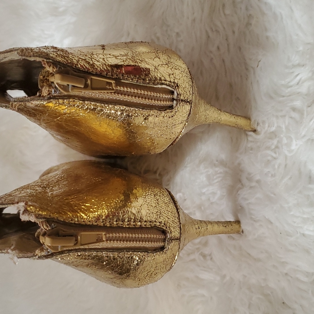 Metallic Gold Booties - Picture 3 of 4